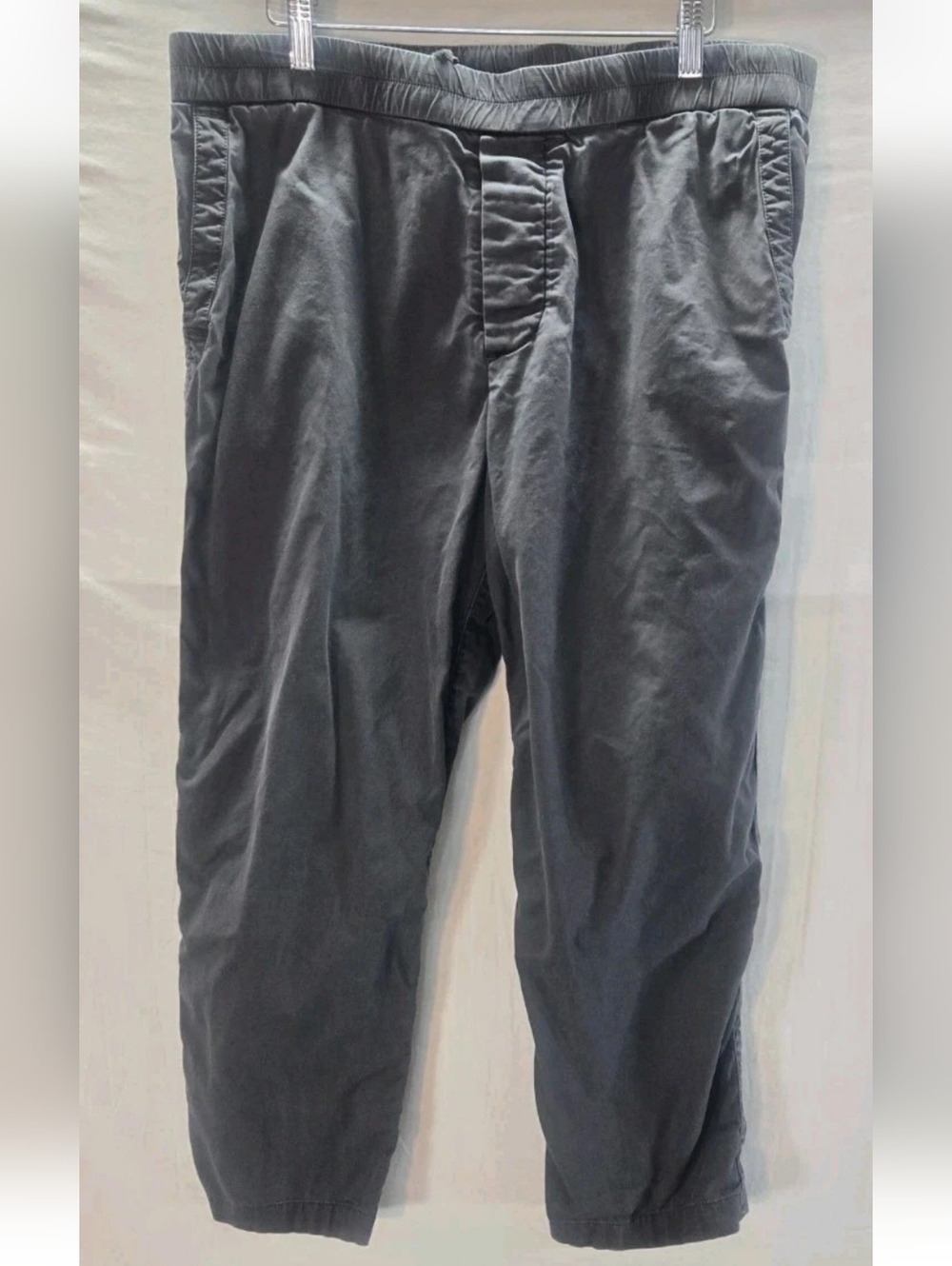 James Perse Crop Pants Men's Size 3 Large Gray Cotton Drawstring 34X24